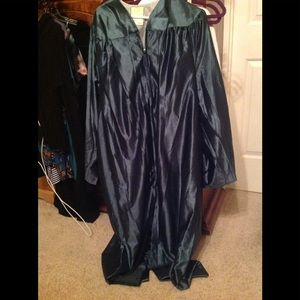 Graduation Gown Forrest green 6.2'-6.4' WORN ONCE